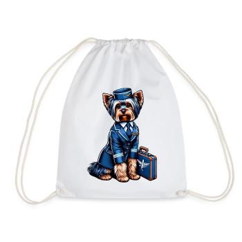 Yorkshire terrier stewardess - Drawstring Bag - white - Front
