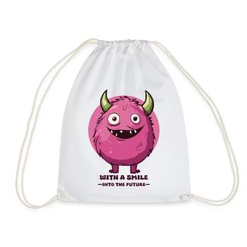 Into the future with a smile ! - Drawstring Bag - white - Front