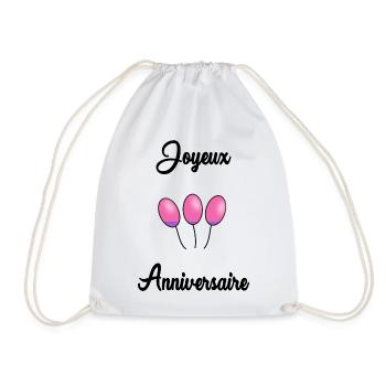 HAPPY BIRTHDAY MOM. HAPPY BIRTHDAY - Drawstring Bag - white - Front