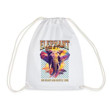 Éléphant Afrique Safari Nature Nature Nature Aquarelle Art - Sac de sport léger - blanc - Devant
