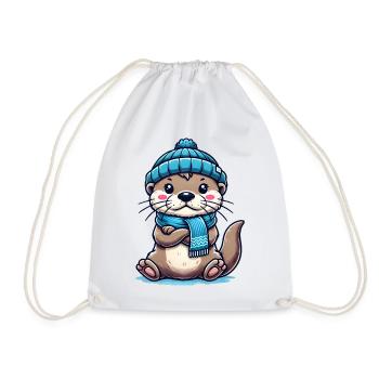 Loutre mignonne - Sac de sport léger - blanc - Devant