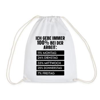 Schwarzes Quadrat Minimal - Turnbeutel - Weiß - Vorne