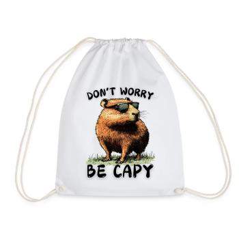 Capybara Don’t Worry Be Capy - Wasserschwein Nager - Sac de sport léger - blanc - Devant