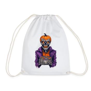 Halloween Skeleton Candy - Drawstring Bag - white - Front
