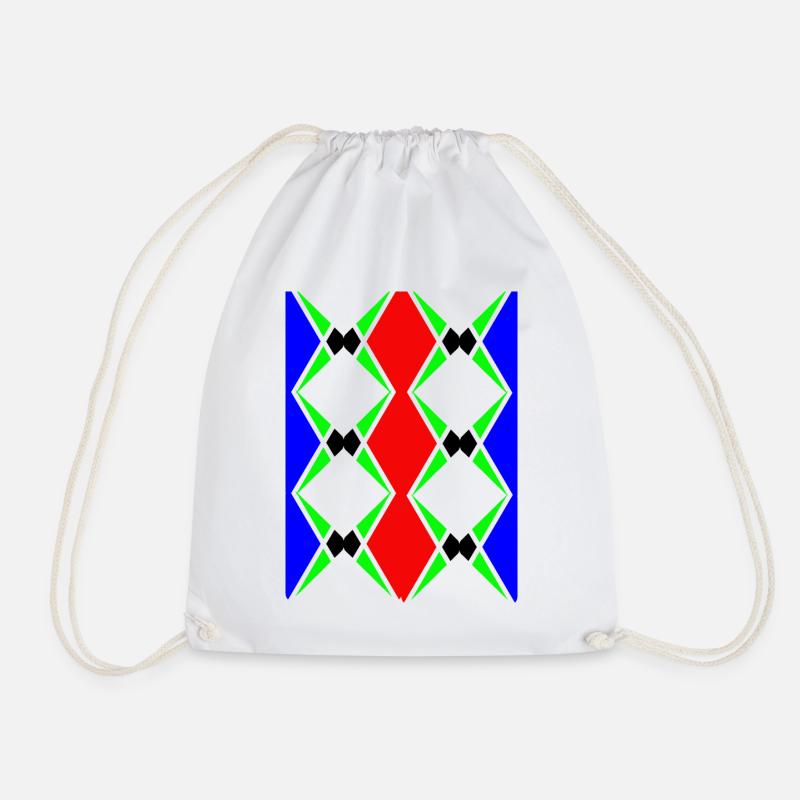 Multicolored unique design - Drawstring Bag - white