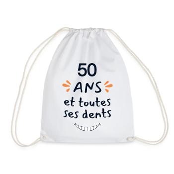 50 Years Humor Gift 50 Years Anniversary - Drawstring Bag - white - Front