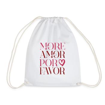 More Amor Por Favor – Love Design - Drawstring Bag - white - Front