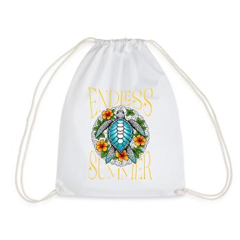 Tropical sea turtle - Drawstring Bag - white - Front