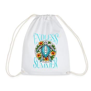 Tropical sea turtle - Drawstring Bag - white - Front