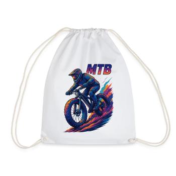 MTB Mountain Biking Fatbike Cruising Gift - Drawstring Bag - white - Front