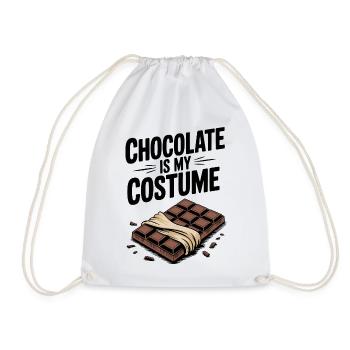 Chocolate Is My Costume - Drawstring Bag - white - Front