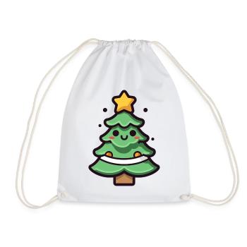 Illustration de sapin de Noël kawaii - Sac de sport léger - blanc - Devant