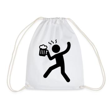 Boire de la bière symbole - Sac de sport léger - blanc - Devant