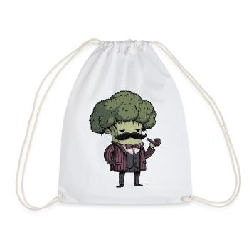 Dessin animé de la Mafia du brocoli | Conception de smoking amusante - Sac de sport léger - blanc - Devant