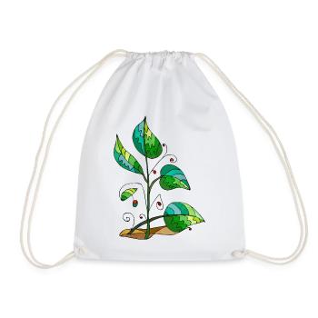 leaves - Drawstring Bag - white - Front