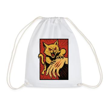 Crimson Claw Cat Assault - Drawstring Bag - white - Front
