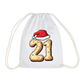 21 Number Cookie Christmas - Drawstring Bag - white - Front