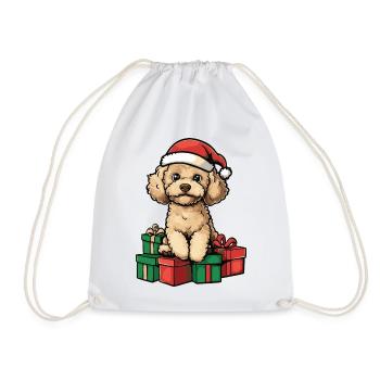 Cadeaux de Noël pour le chien caniche - Sac de sport léger - blanc - Devant
