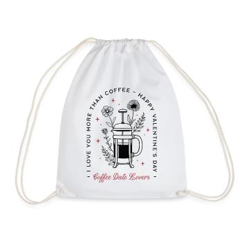 Citations romantiques drôles de café pour la Saint-Valentin rétro - Sac de sport léger - blanc - Devant