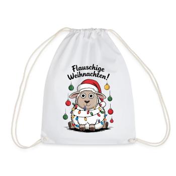 Schaf Flauschige Weihnachten Schäfer lustig  - Turnbeutel - Weiß - Vorne