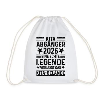 Kita Graduate 2026: Legend leaves Kita grounds - Drawstring Bag - white - Front