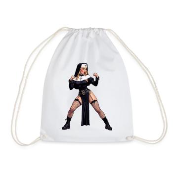 Super Wife Nun - Drawstring Bag - white - Front