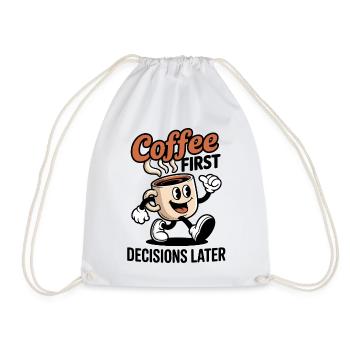 Coffee Hero Caricature Mug - Drawstring Bag - white - Front