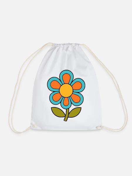 70er Jahre Blume Muster Retro flowerpower - Turnbeutel - Weiß