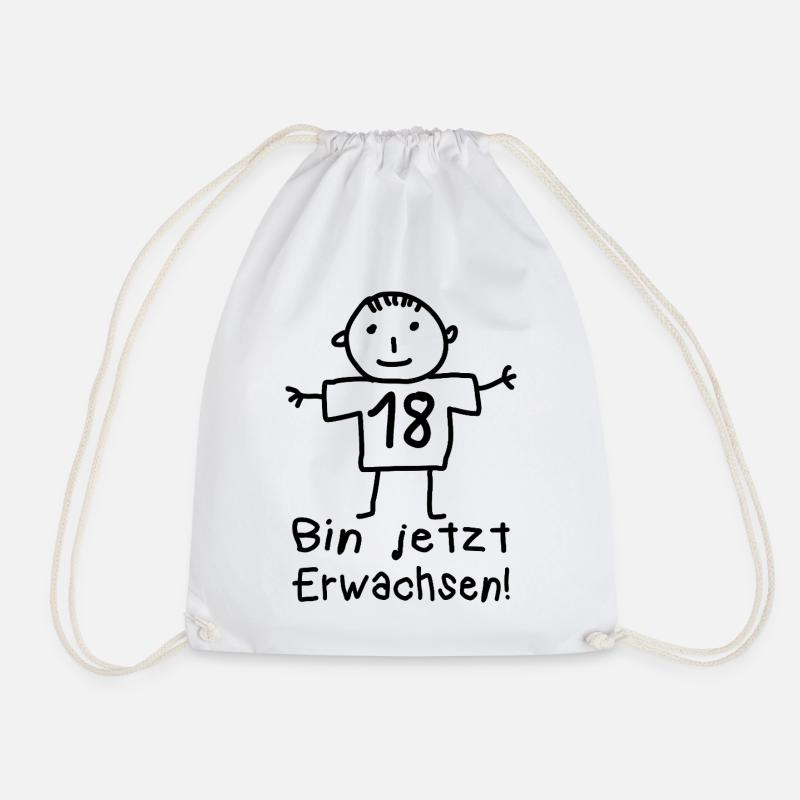 18. Geburtstag Strichmännchen Volljährig - Turnbeutel - Weiß