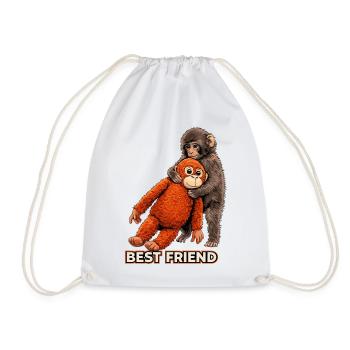 Punch Monkey Baby Viral Meme Trend 2026 - Turnbeutel - Weiß - Vorne