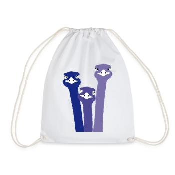 Nandu, ostrich head, emu, ostrich - Drawstring Bag - white - Front