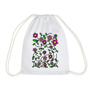 Marguerites Pink Floral Doodle - Sac de sport léger - blanc - Devant