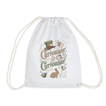 Alice Immer Neugieriger ("Curiouser") - Drawstring Bag - white - Front