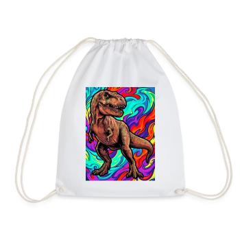 dinosaur - Drawstring Bag - white - Front