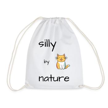 Silly Cat - Drawstring Bag - white - Front