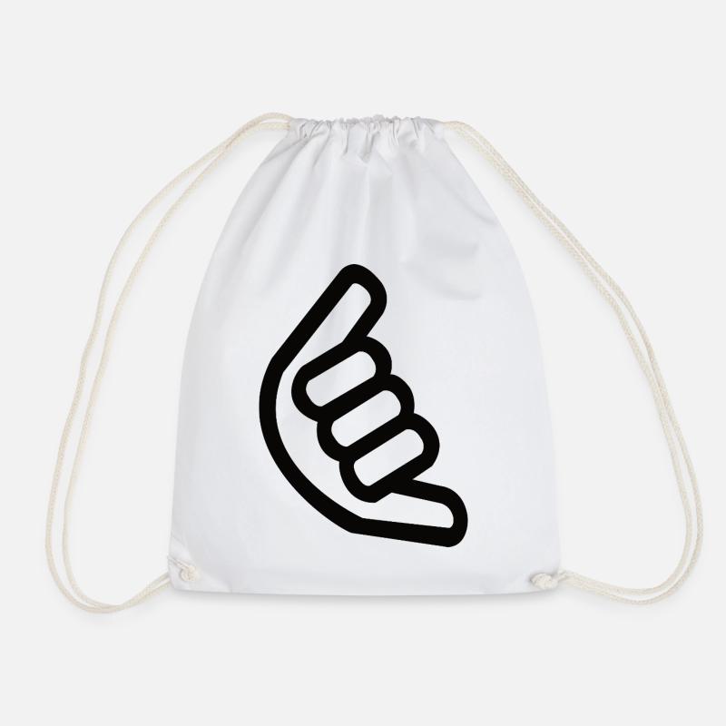 Shaka Handzeichen – Surfer Sign - Turnbeutel - Weiß