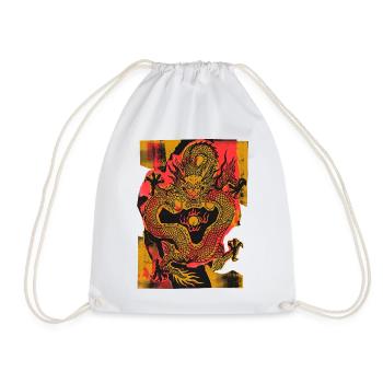 Chinese Dragon Art - Drawstring Bag - white - Front
