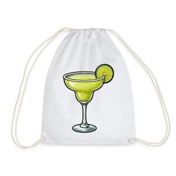 Lime Margarita Glass Design - Drawstring Bag - white - Front