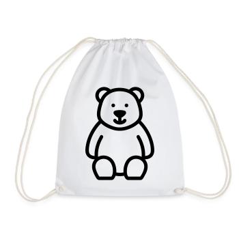 bear - Drawstring Bag - white - Front