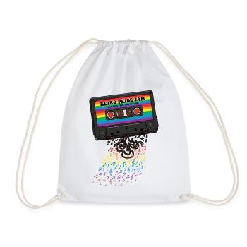 LGBT-Pride-Monat – Retro-Pride-Kassette - Turnbeutel - Weiß - Vorne