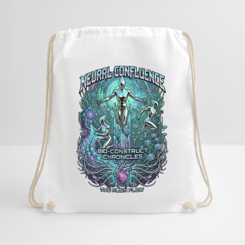 Neural Confluence Bio-Construct Chronicles Drawstring Bag