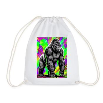 gorilla - Drawstring Bag - white - Front