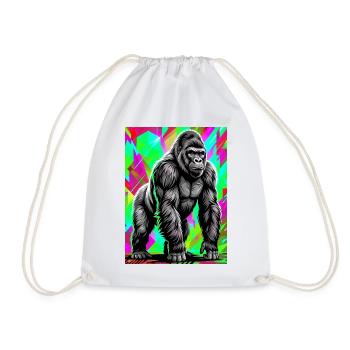 gorilla - Drawstring Bag - white - Front