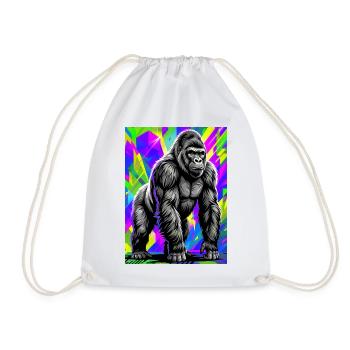 gorille - Sac de sport léger - blanc - Devant