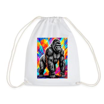 gorilla - Drawstring Bag - white - Front