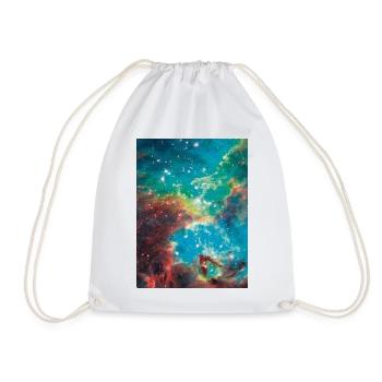 Cosmic Nebula Color Explosion - Drawstring Bag - white - Front