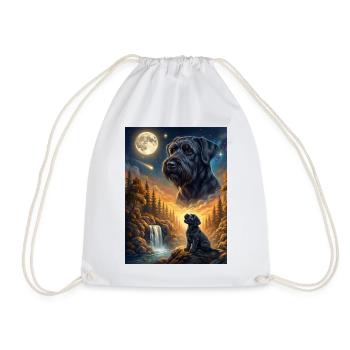 Hurlant au mème de la lune, chien Schnauzer géant - Sac de sport léger - blanc - Devant