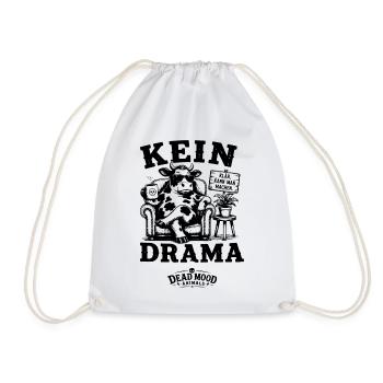 Kein Drama Lustige Kuh Dead Mood Animals - Turnbeutel - Weiß - Vorne