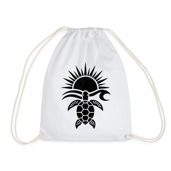 Turtle Summer Shirt - Drawstring Bag - white - Front