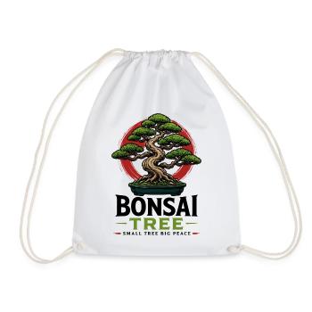 Japanese Bonsai Tree Plant Bonsai - Drawstring Bag - white - Front